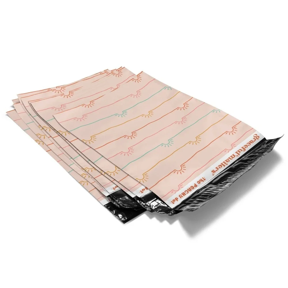 Pink Sunshines Poly Mailers 10x13 Inch 100 Pack Shipping Supplies Hippie